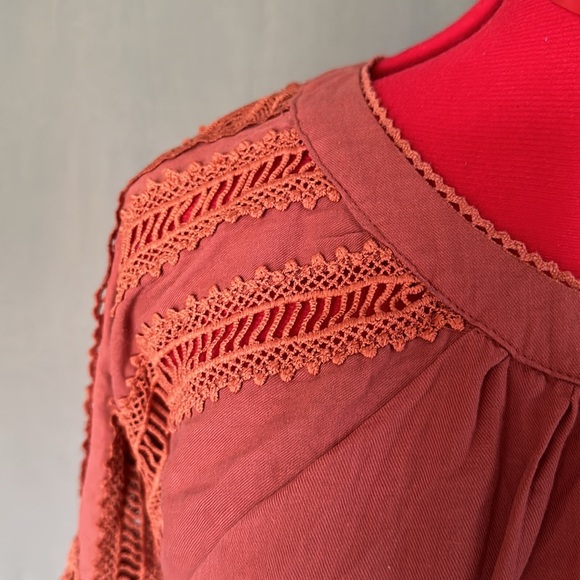 Sundance Amelie Daylight Rust Flowy Prairie Top - Picture 6 of 9